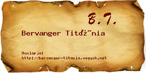 Bervanger Titánia névjegykártya